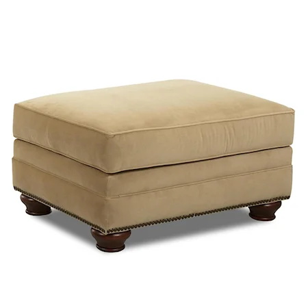 Upholstered Ottoman with Nail Head Trim